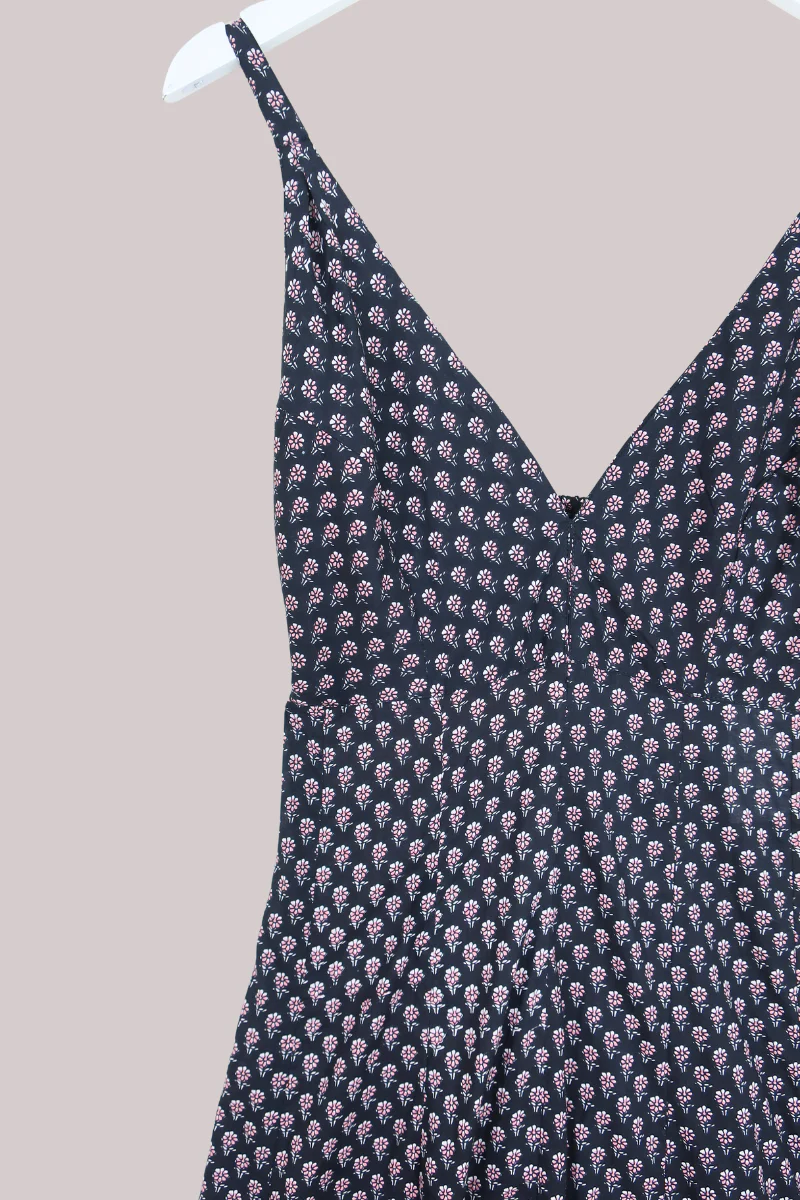 Laura Maxi Dress in Black Ditsy Cosmos - Image 4