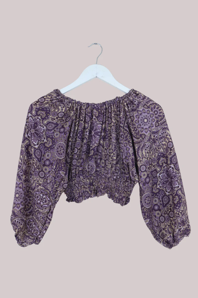 Libra Crop Top in Joplin Purple Mandala - Image 6