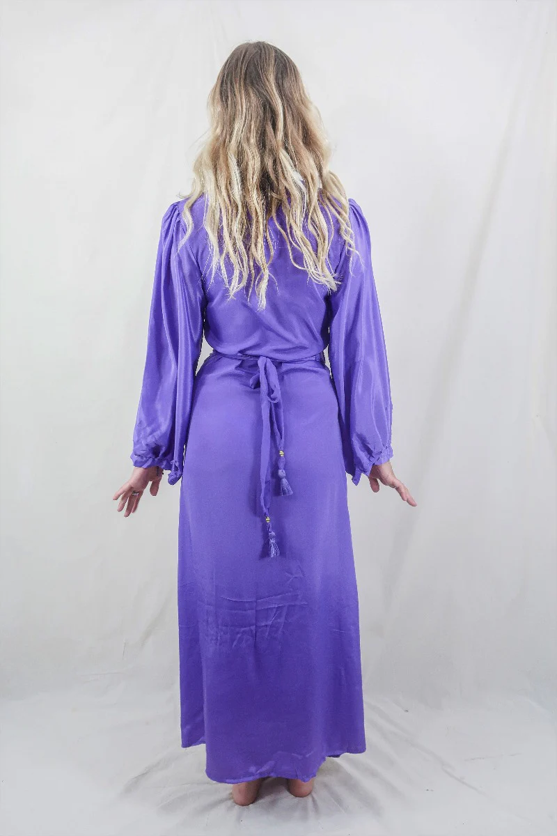 Khroma Lola Long Wrap Dress in Electric Lilac - Image 3
