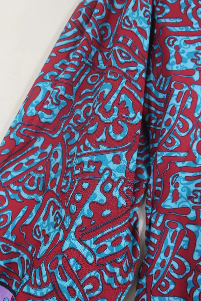 SALE | Lola Wrap Dress - Psychedelic Scarlet & Blue - Size S/M - Image 5
