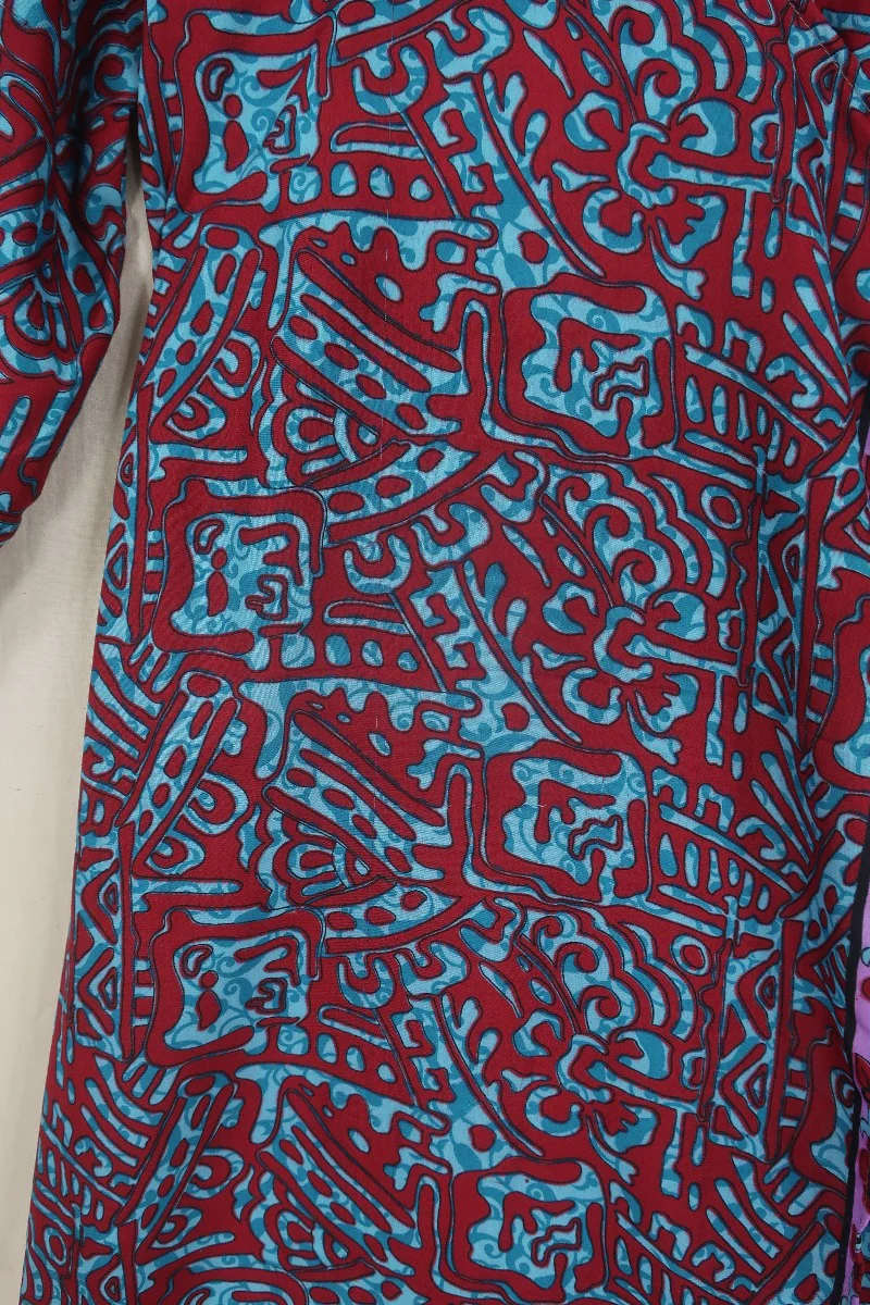 SALE | Lola Wrap Dress - Psychedelic Scarlet & Blue - Size S/M - Image 7