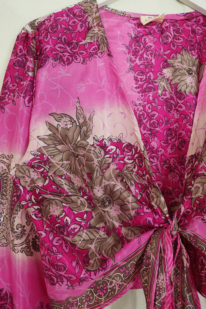 Lola Wrap Top - Cherry Blossom Paisley - Size M/L - Image 2