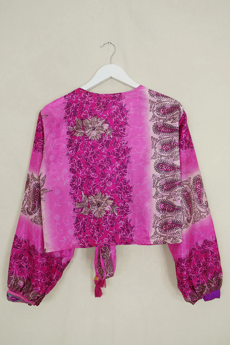 Lola Wrap Top - Cherry Blossom Paisley - Size M/L - Image 3