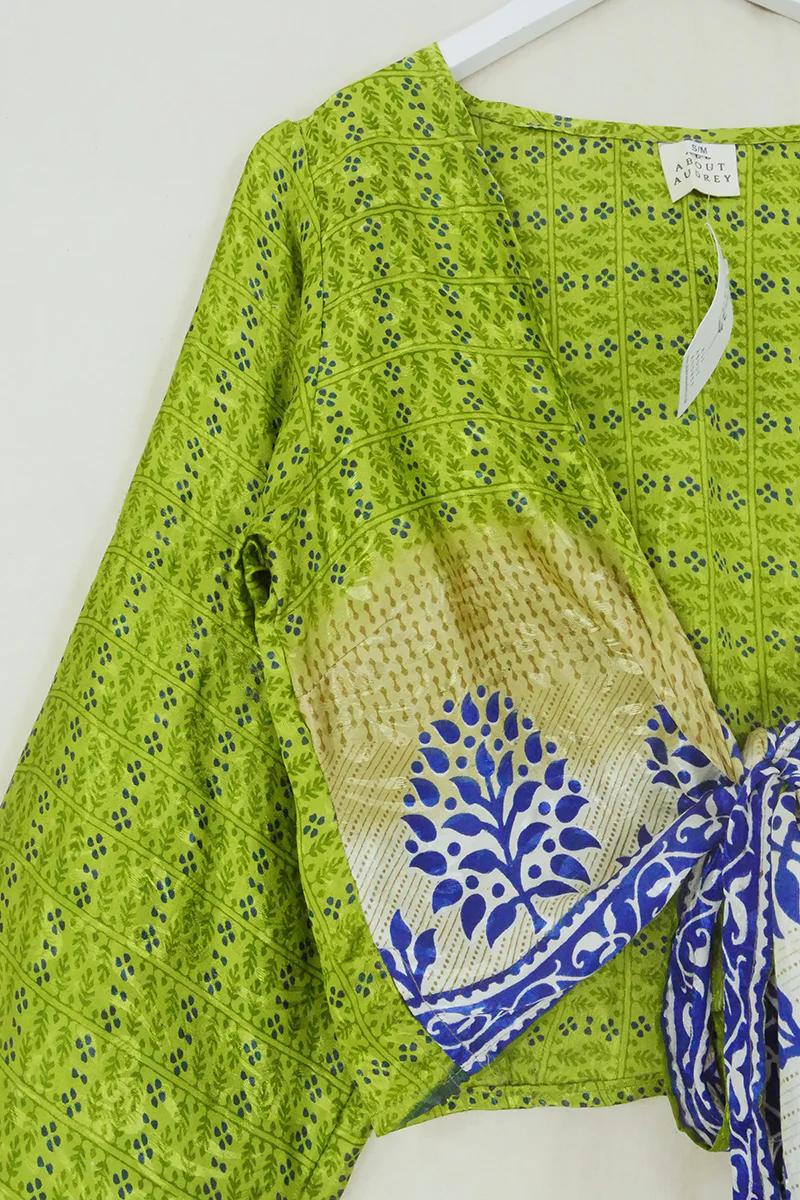 Lola Wrap Top - Forget-Me-Not Green - Size S/M - Image 2