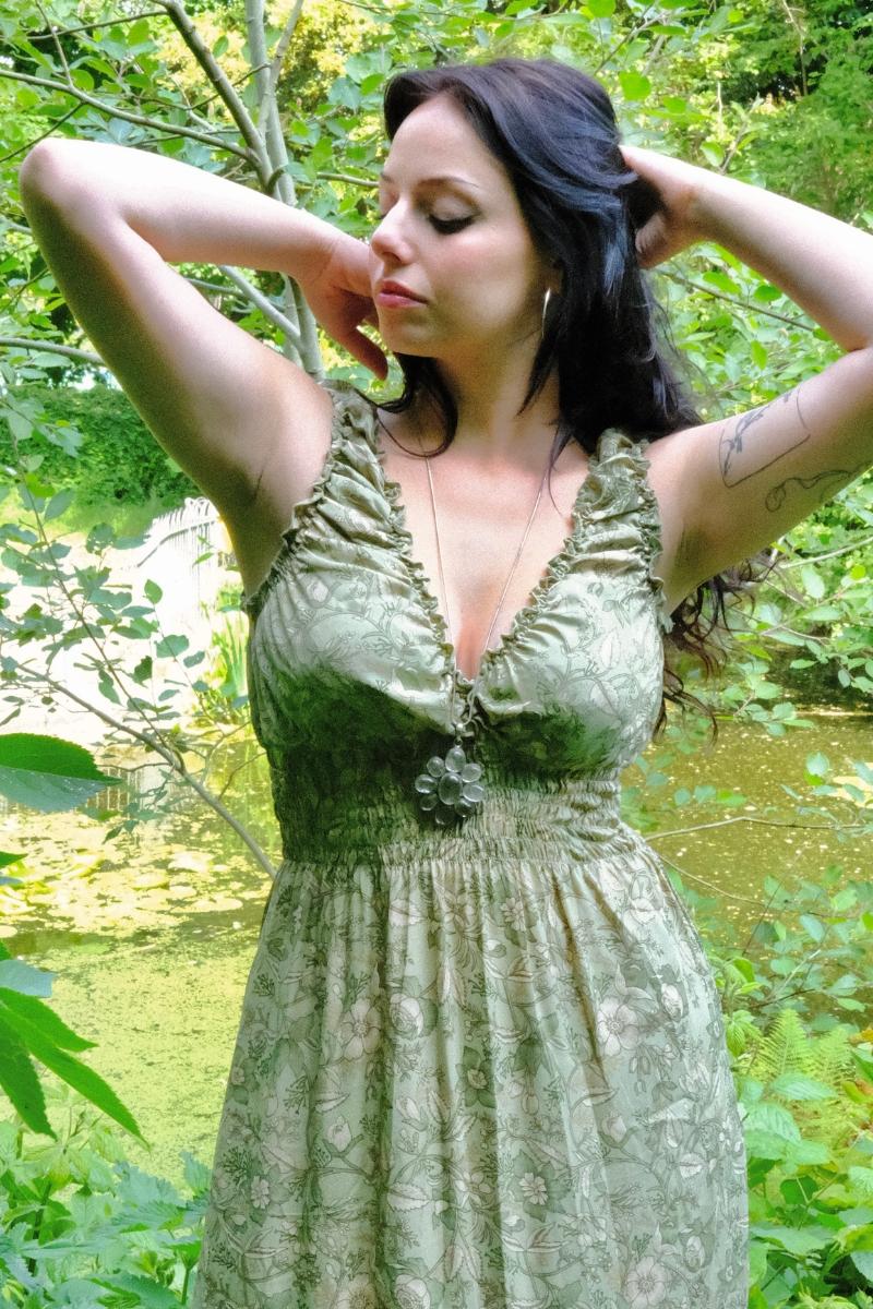 Maisie Folklore Floral Maxi Dress in Bamboo Green - Image 3