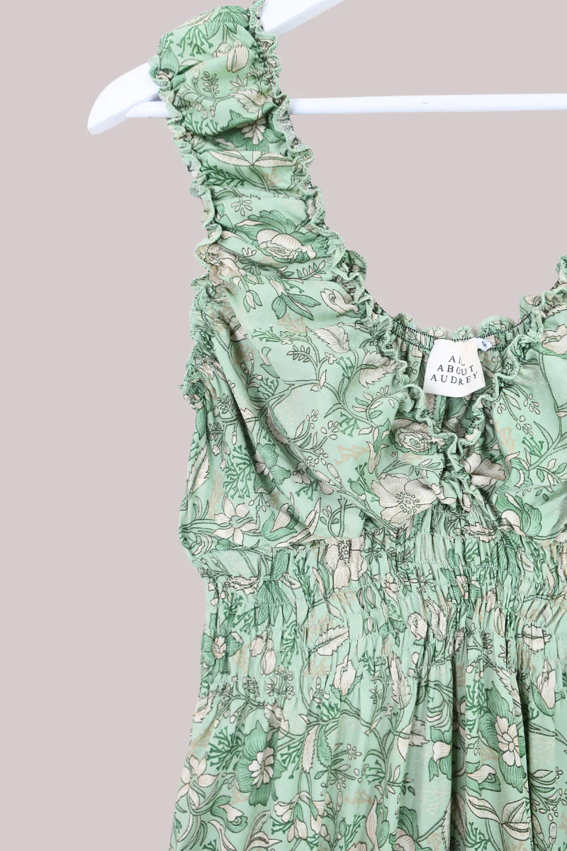 Maisie Folklore Floral Maxi Dress in Bamboo Green - Image 4