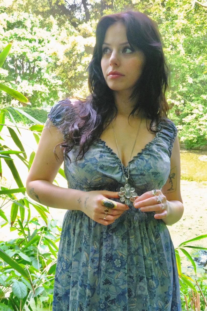 Maisie Folklore Floral Maxi Dress in Forget-Me-Not Blue - Image 3