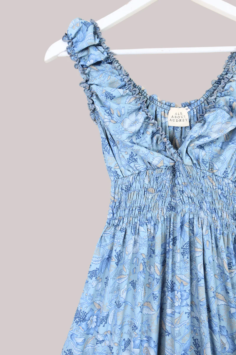 Maisie Folklore Floral Maxi Dress in Forget-Me-Not Blue - Image 4