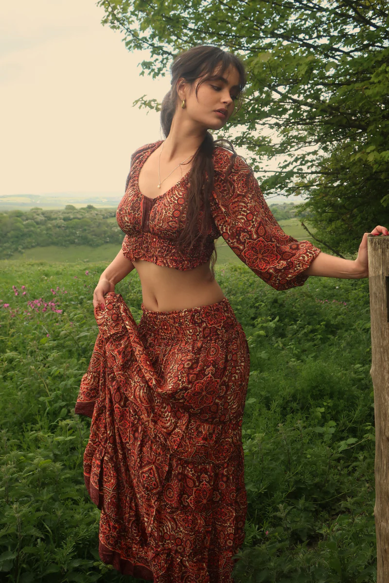 Maisie Maxi Skirt in Bowie Red Mandala - Image 5