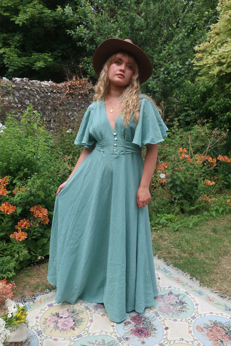 Margot Maxi Dress in Sea Green