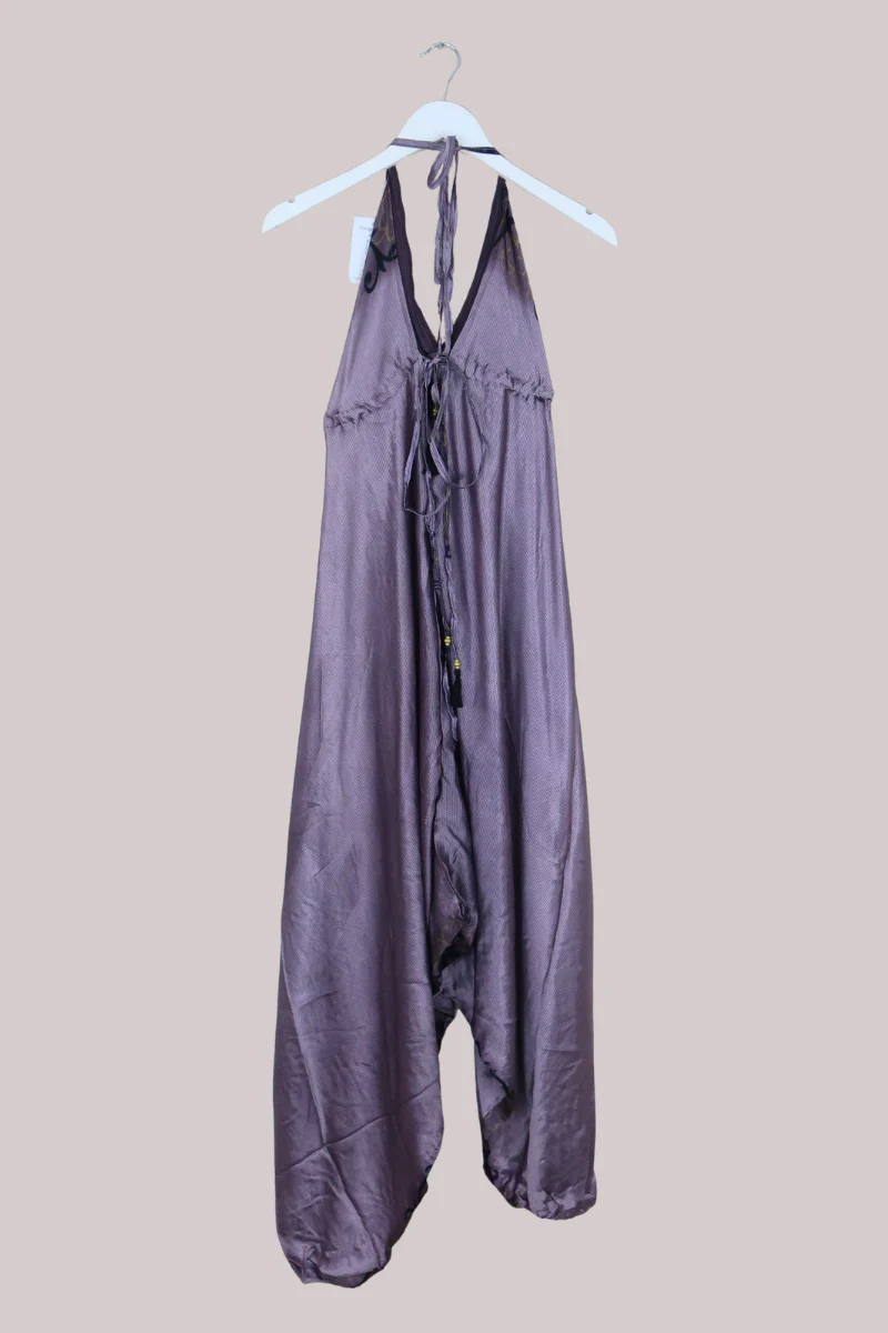 Medusa Harem Jumpsuit in Jewelled Violet Check - Free Size M/L - Image 3