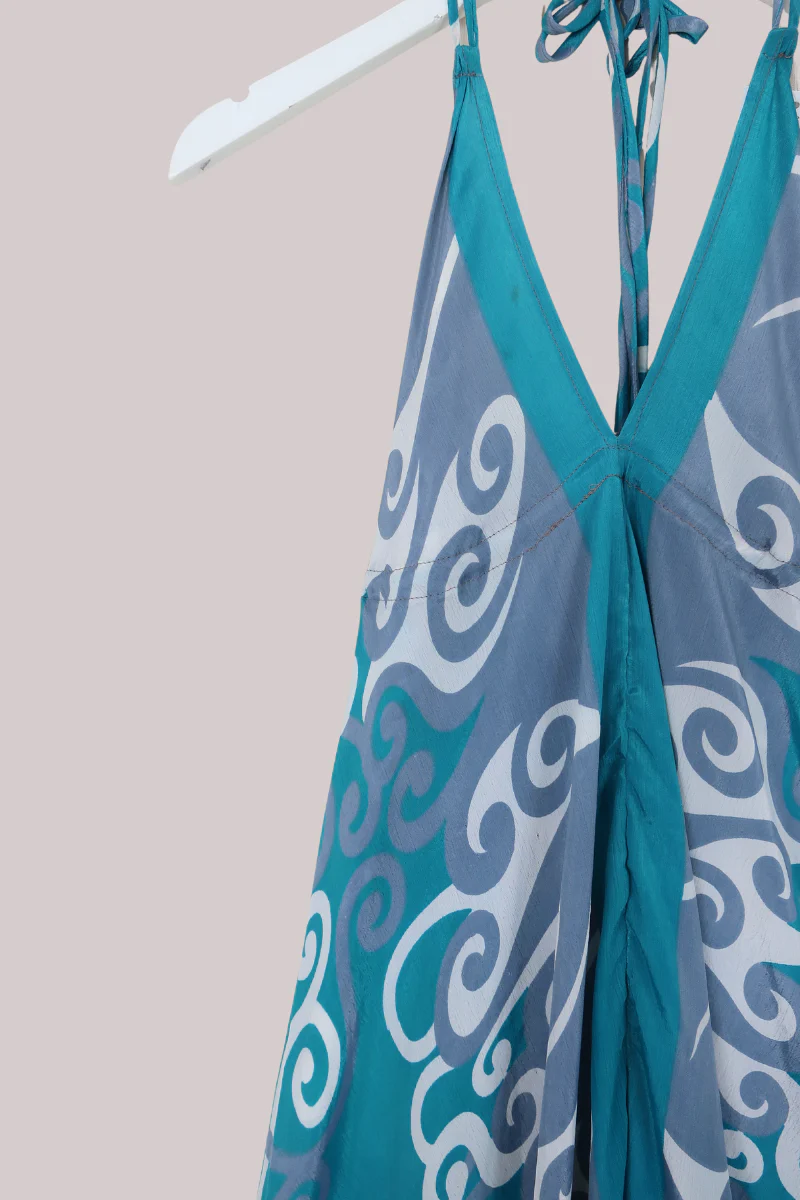 Medusa Harem Jumpsuit in Swirling Silver Lake - Free Size - Image 2