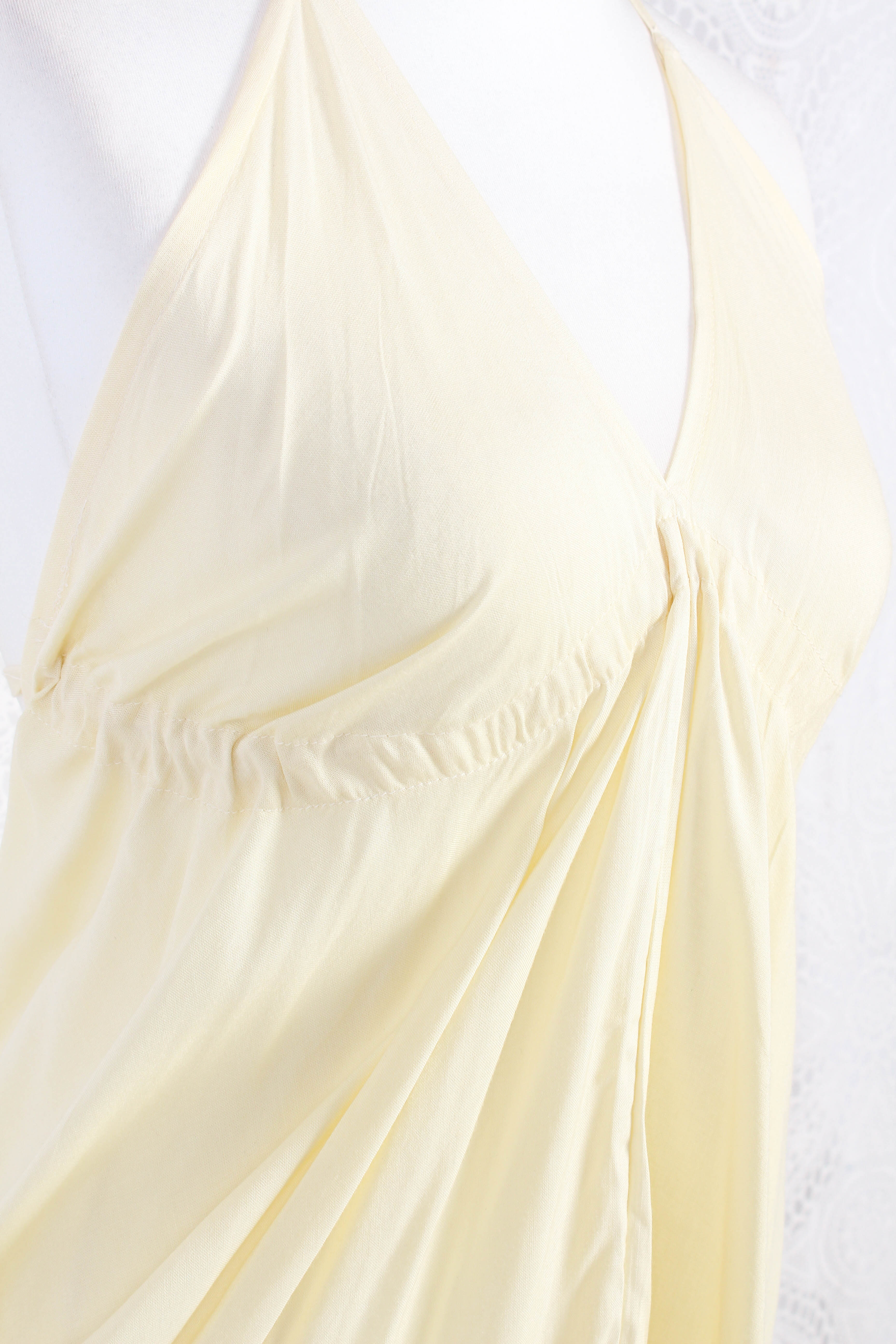 Khroma Medusa Mini Halter Dress in Light Cream - Free Size - Image 8
