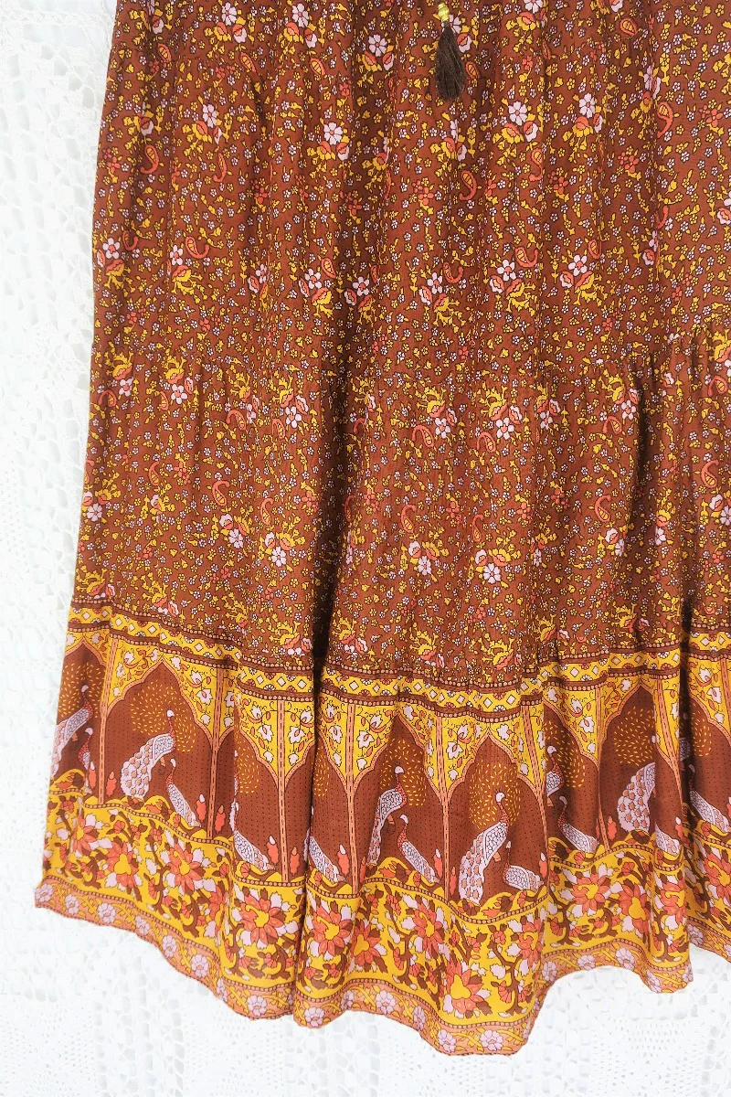 Peacock Prairie Skirt in Gingerbread - Free Size - Image 4