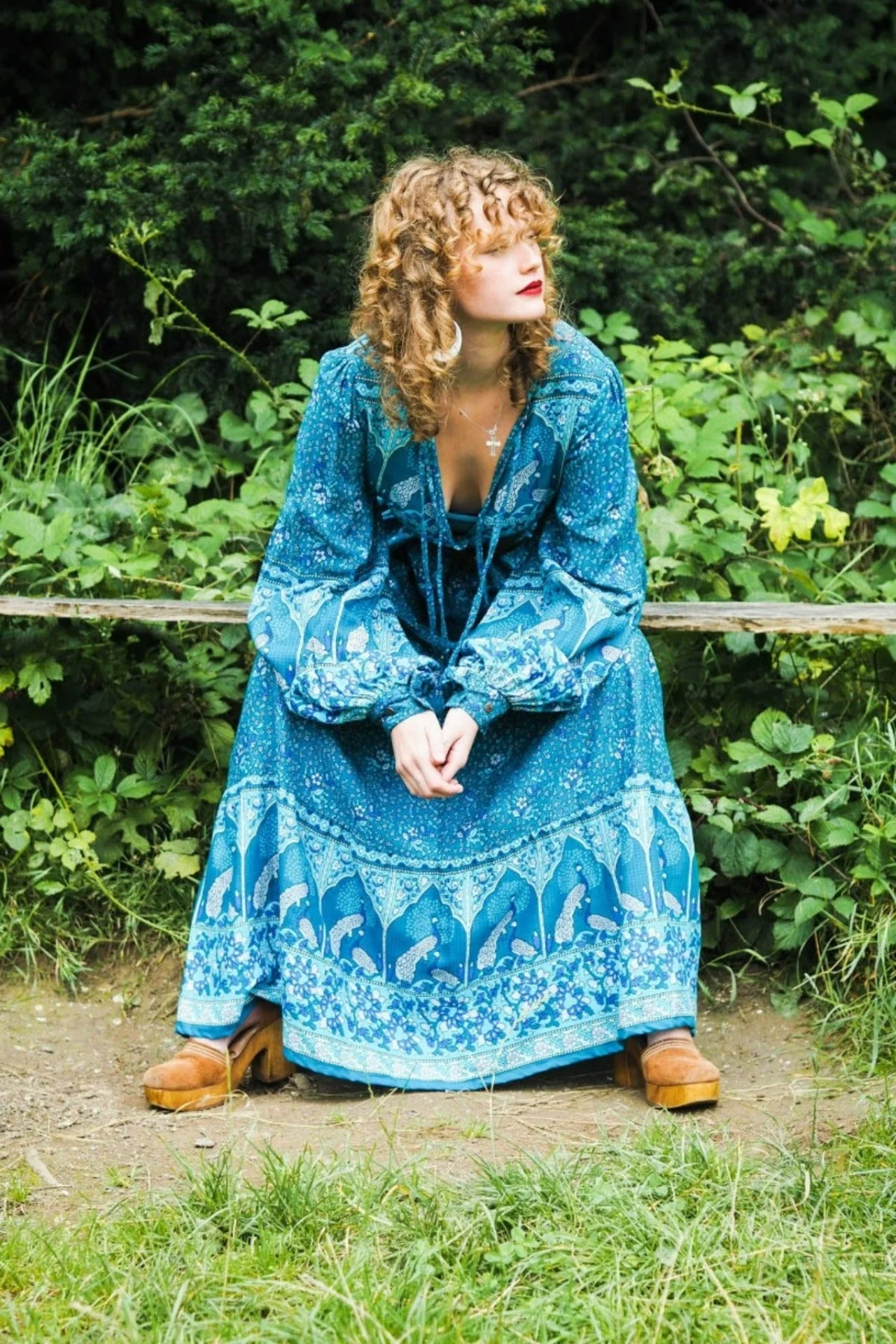 Peacock Prairie Skirt in Ocean & Indigo - Free Size - Image 5