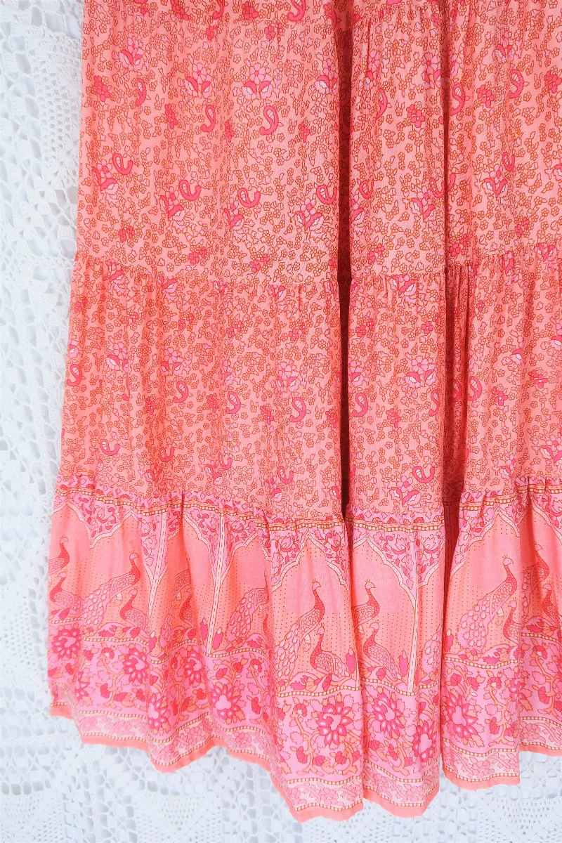 Peacock Prairie Skirt in Peachy Rose - Free Size - Image 4