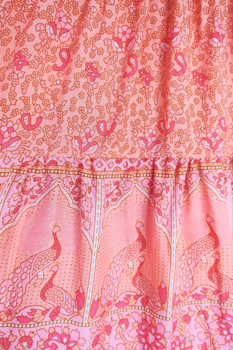 Peacock Prairie Skirt in Peachy Rose - Free Size - Image 5