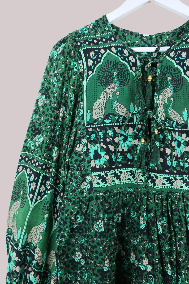 Peacock Prairie Top in Forest Green - Image 3