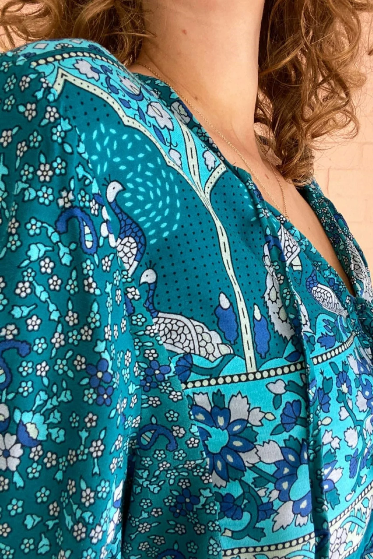 Peacock Prairie Top in Ocean & Indigo - Image 6