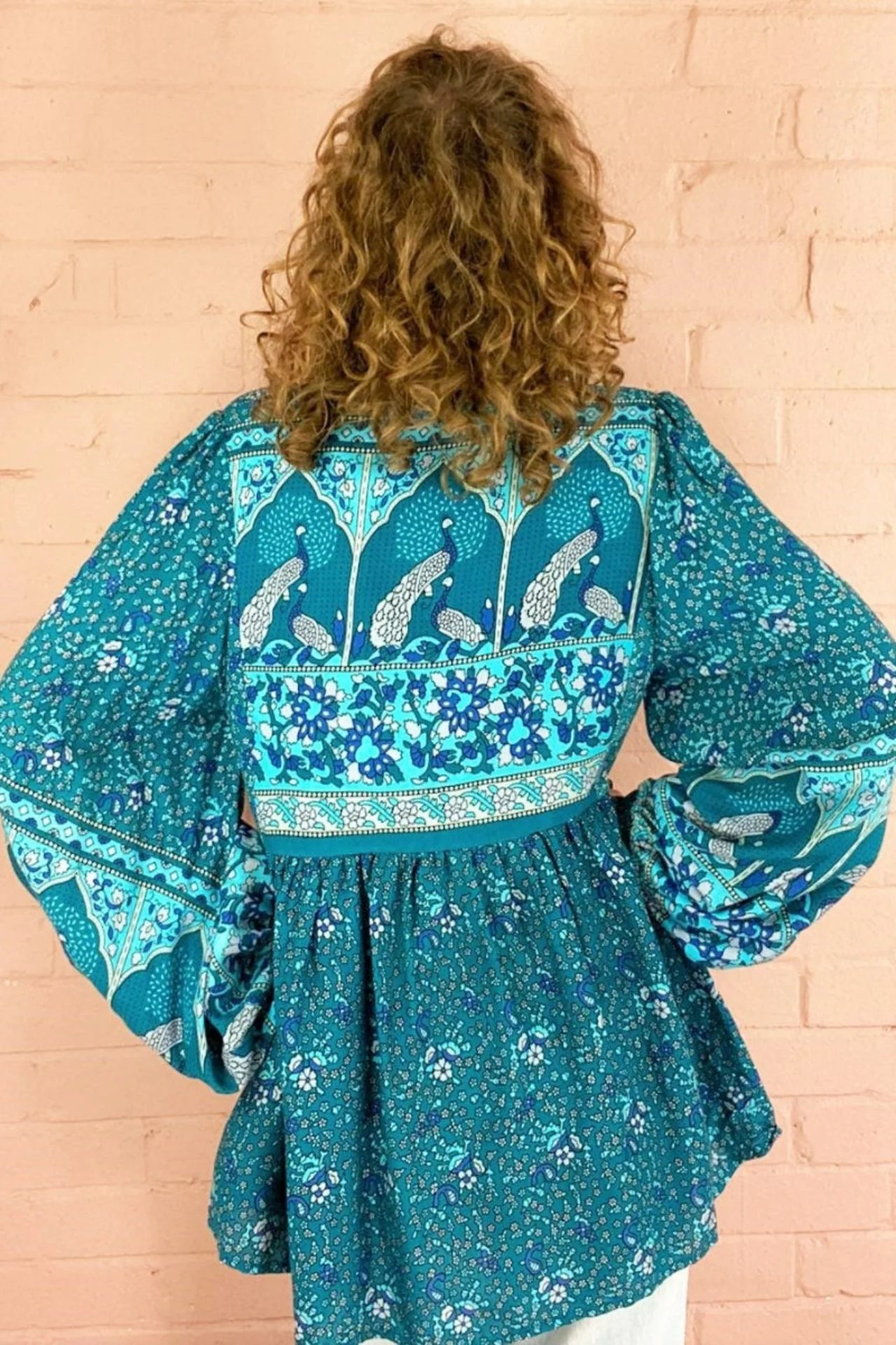 Peacock Prairie Top in Ocean & Indigo - Image 7