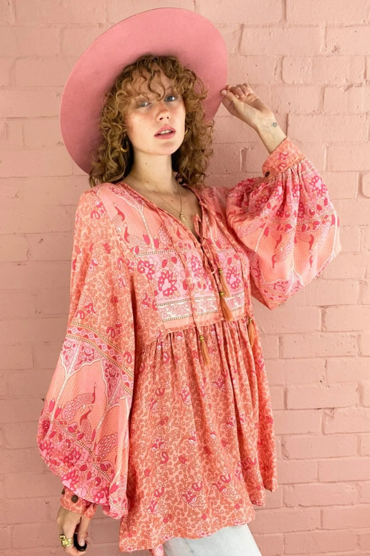 Peacock Prairie Top in Peachy Rose - Image 6
