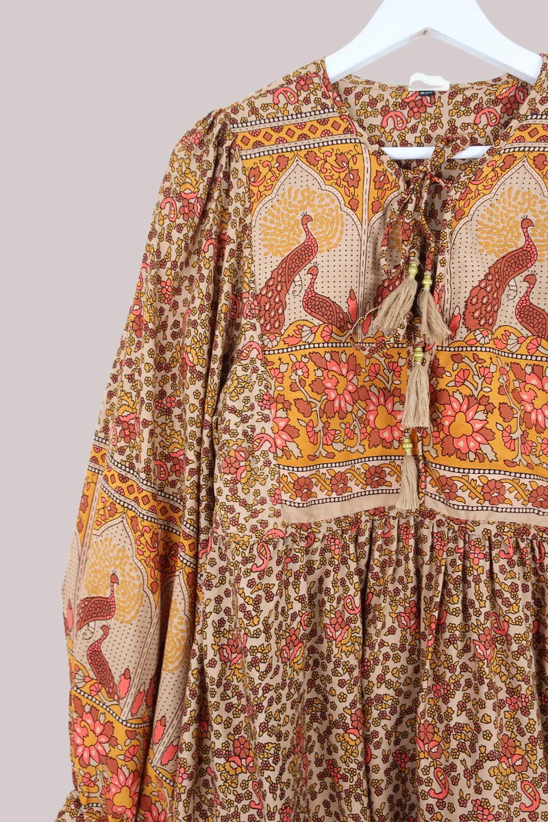 Peacock Prairie Top in Tan & Turmeric - Image 3