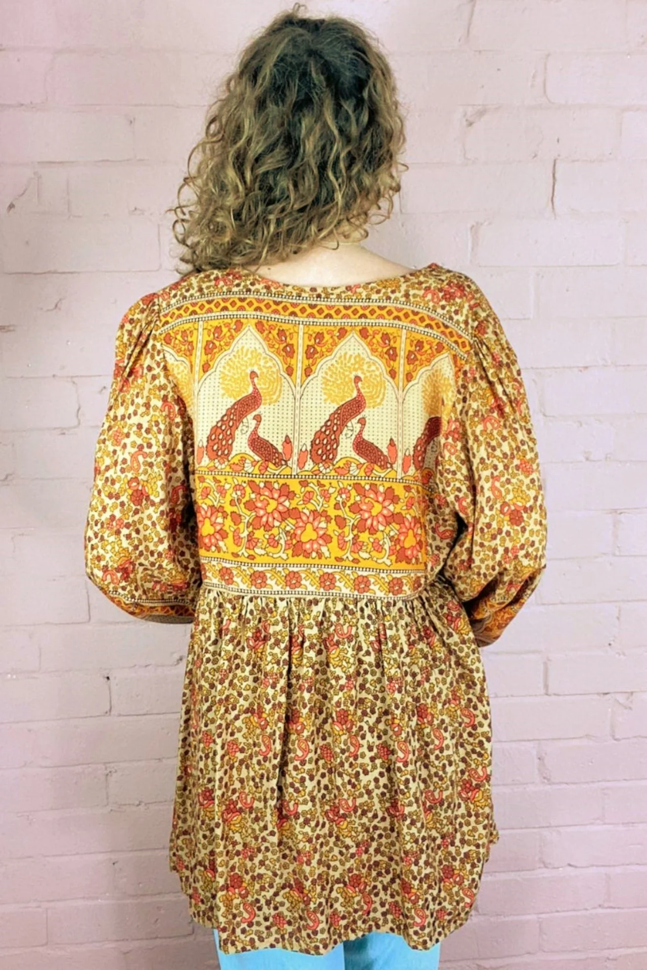 Peacock Prairie Top in Tan & Turmeric - Image 7