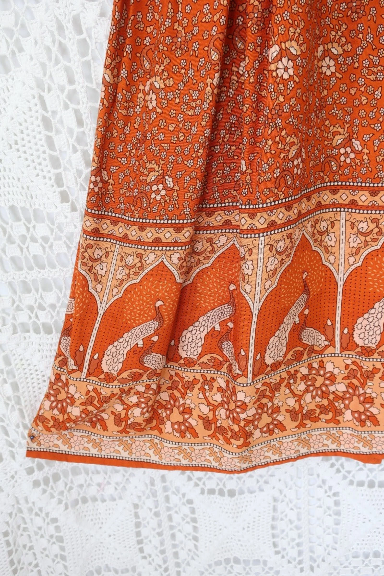 Peacock Primrose Dress in Burnt Orange - Image 8
