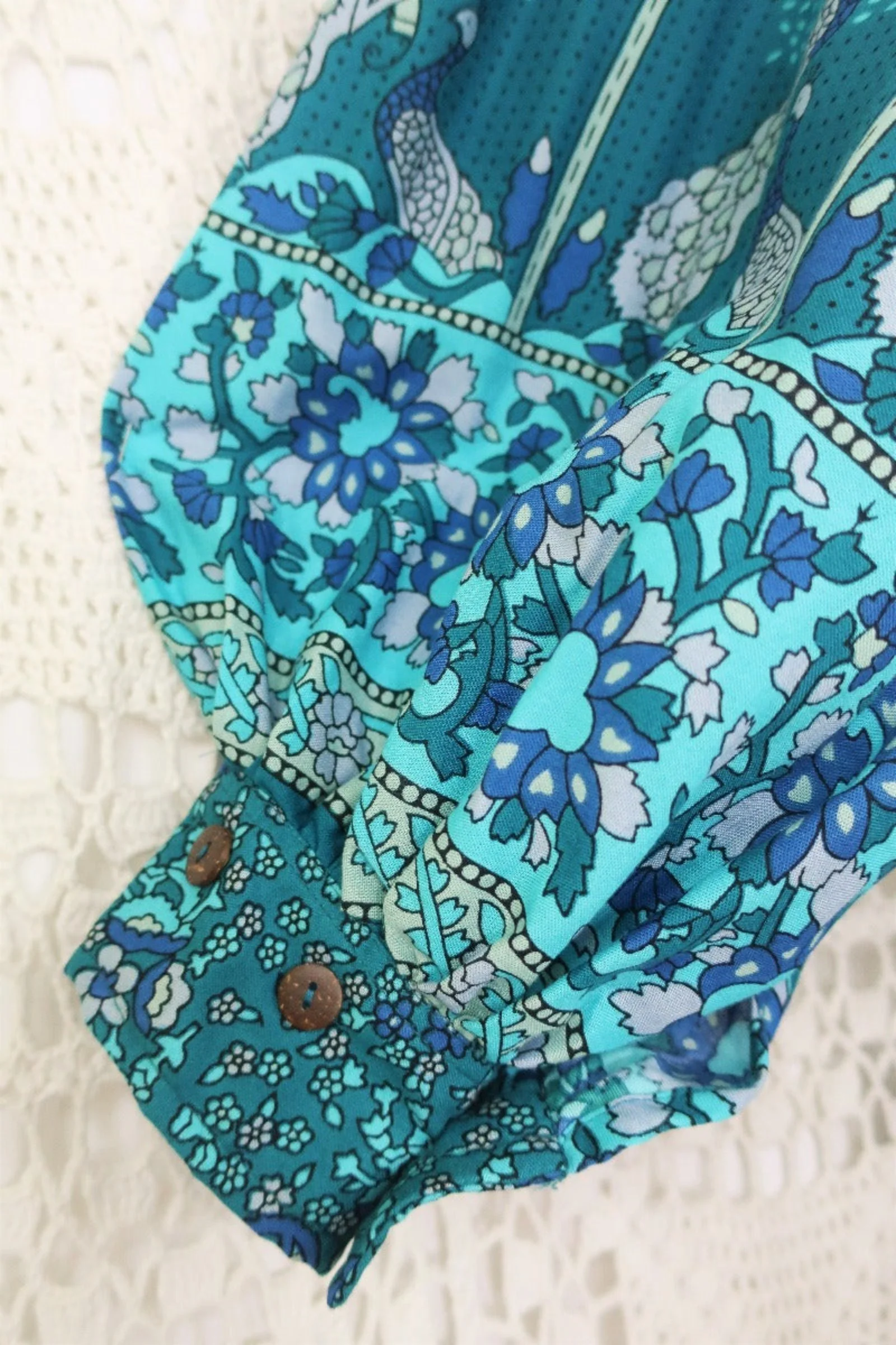 Peacock Primrose Dress in Ocean & Indigo - Image 7