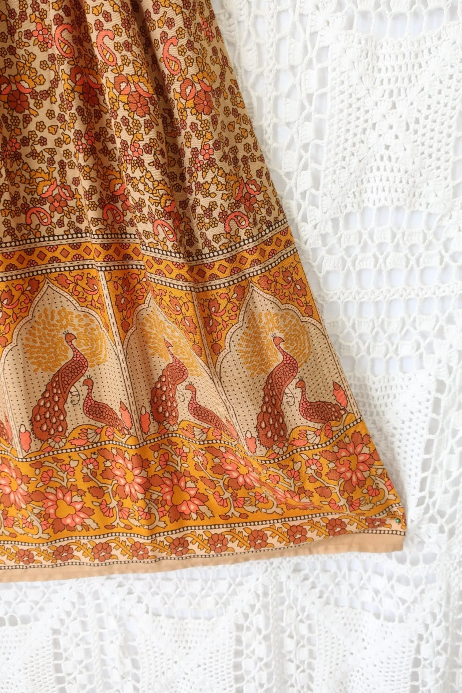 Peacock Primrose Dress in Tan & Turmeric - Image 6