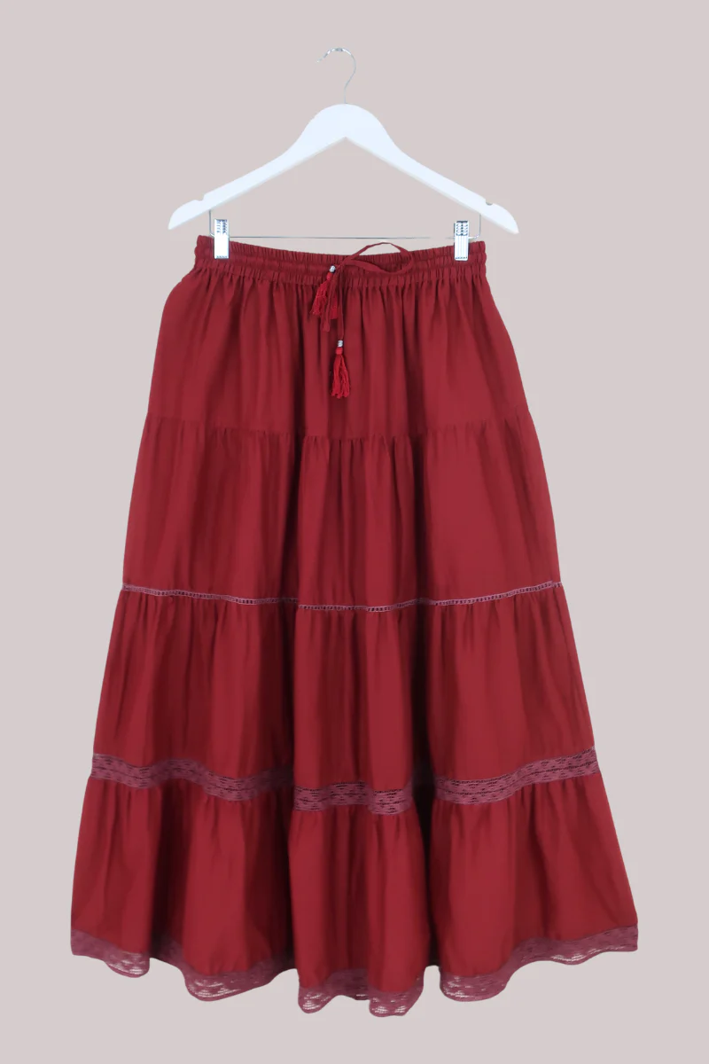 Pisces Crochet Skirt in Belladonna Red - Image 2