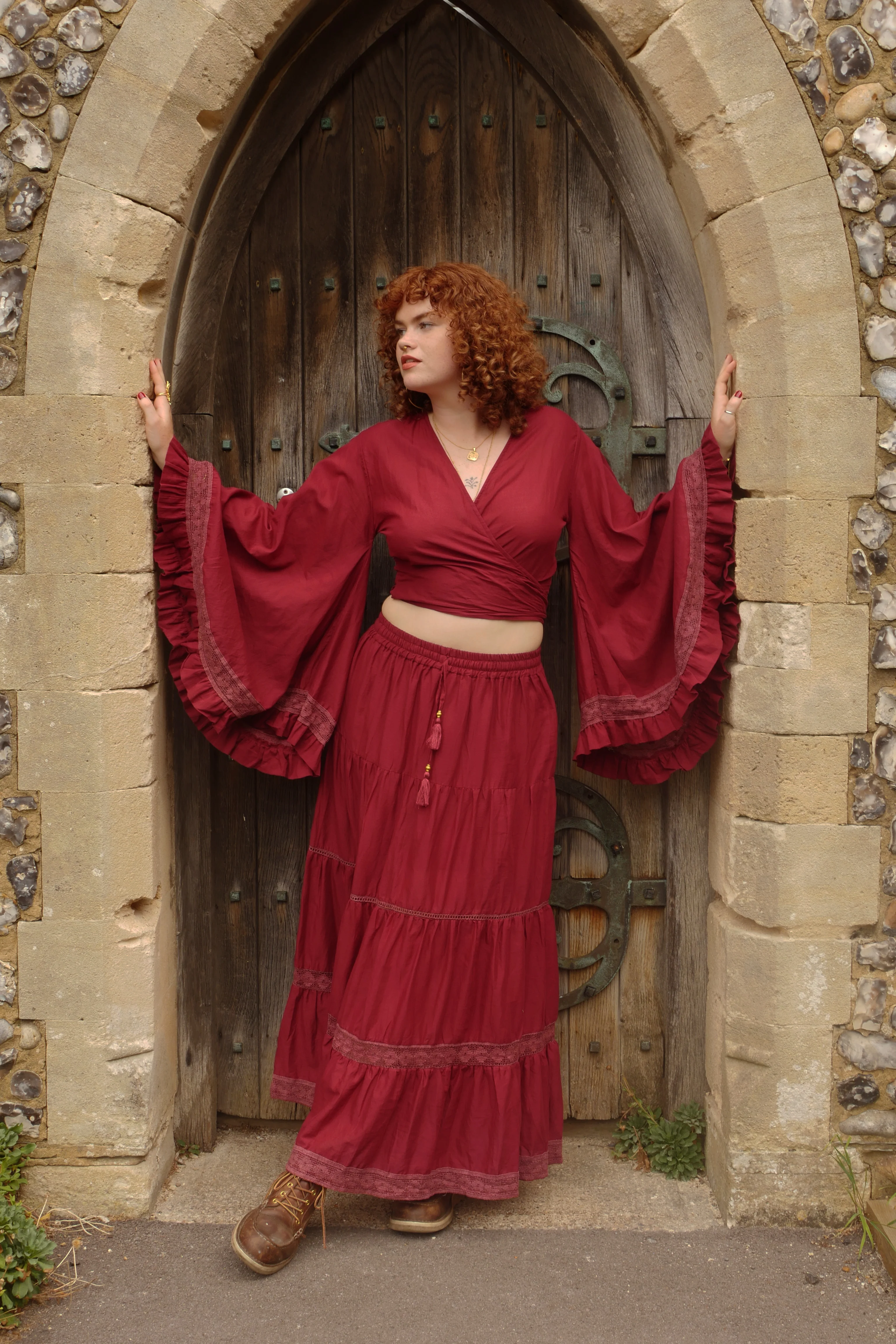Pisces Crochet Skirt in Belladonna Red - Image 4