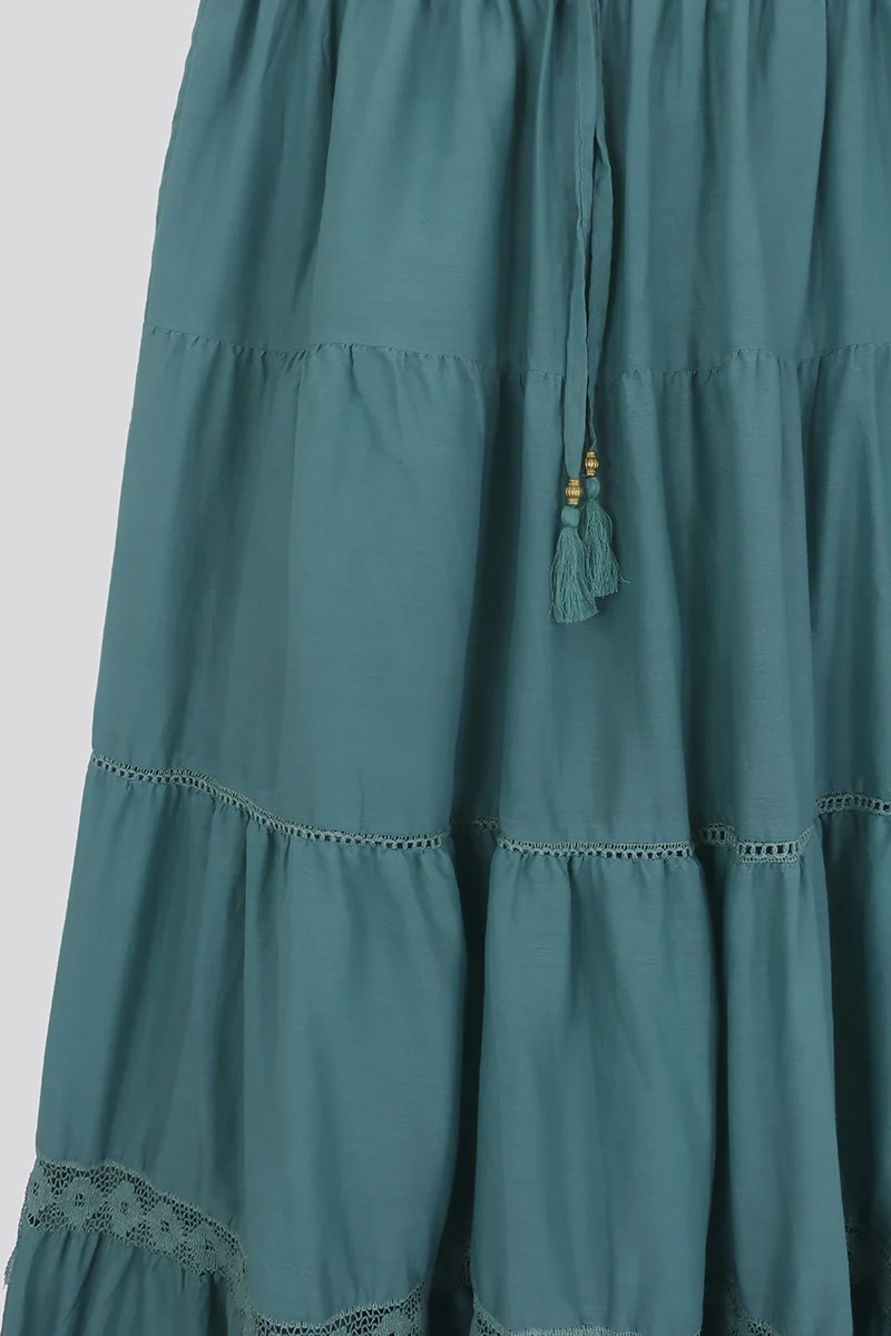 Pisces Crochet Skirt in Sicilian Blue - Image 4