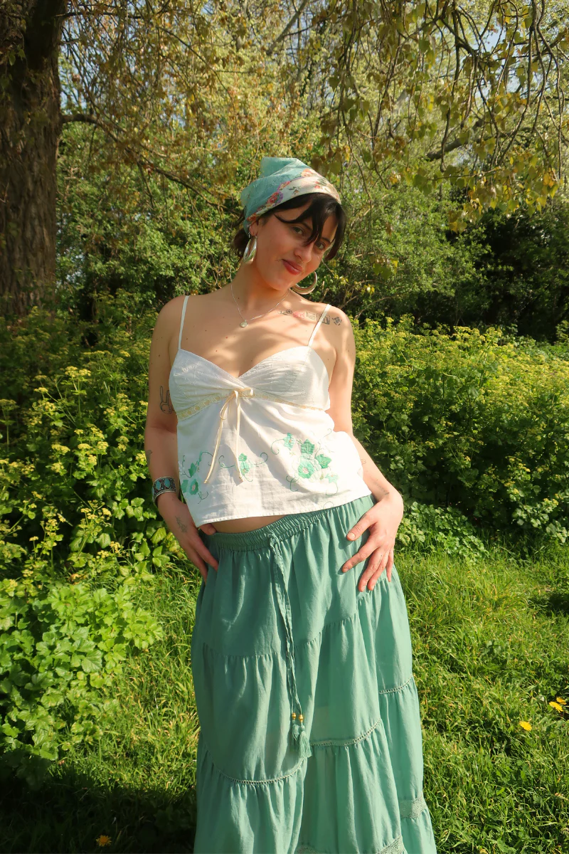 Pisces Crochet Skirt in Sicilian Blue - Image 5