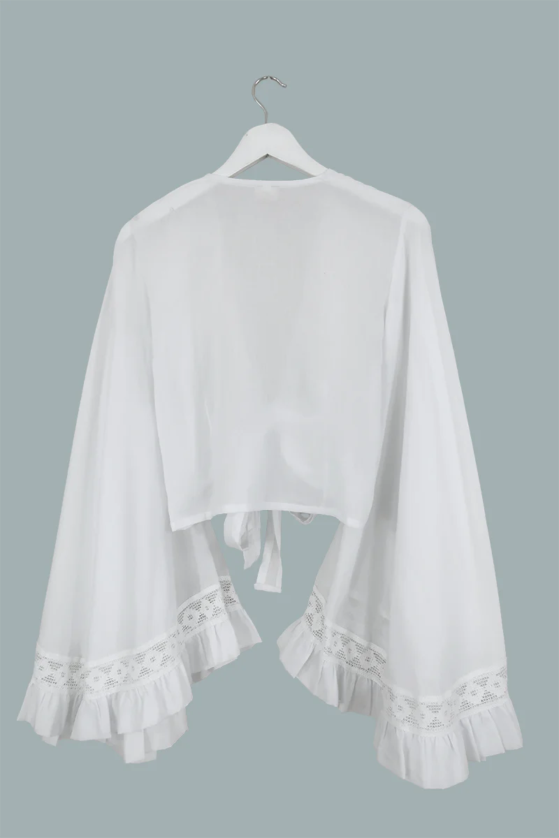 Pisces Crochet Wrap Top in Diary White - Image 4