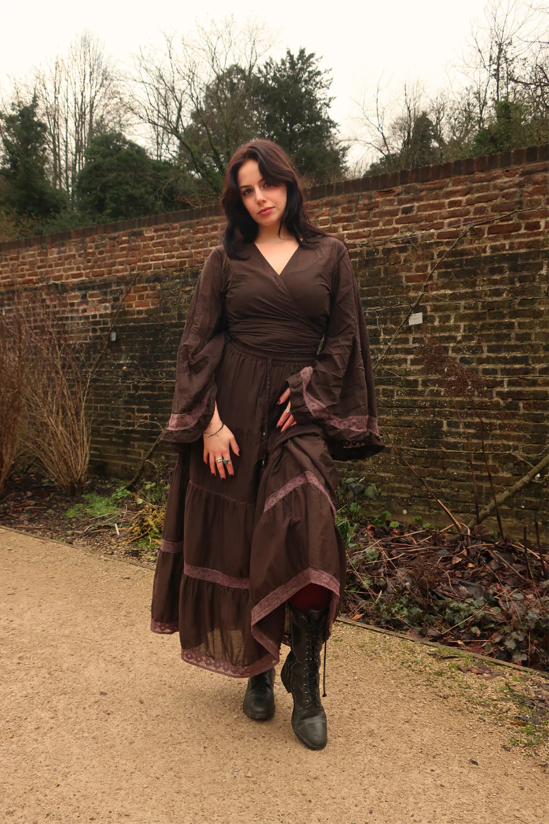 Pisces Crochet Wrap Top in Tuscan Brown - Image 5