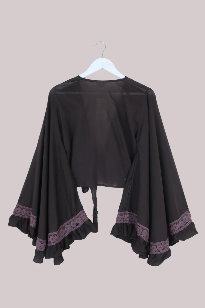 Pisces Crochet Wrap Top in Tuscan Brown - Image 6