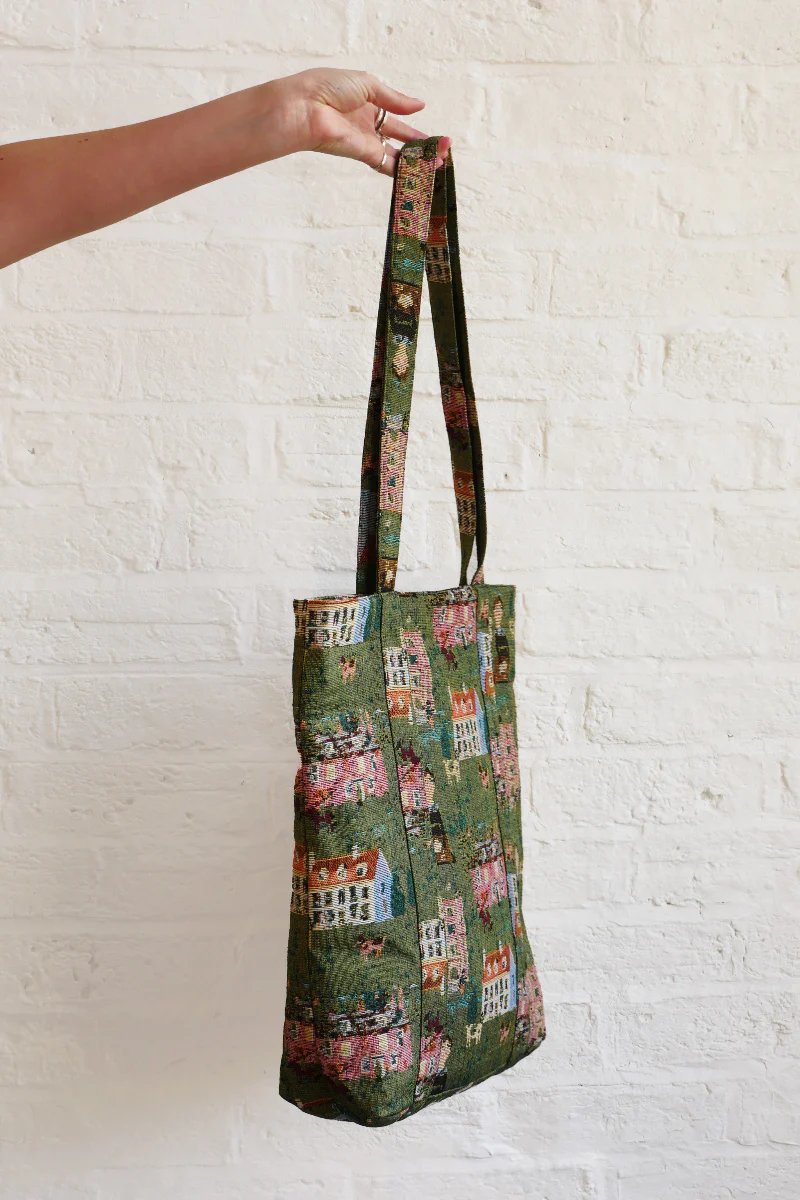 Prairie Pasture Green Tapestry Tote Bag - Image 3
