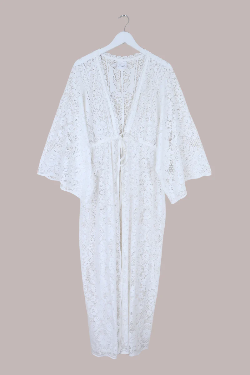 Ramona Robe in Chrysanthemum White Lace - Free Size - Image 2