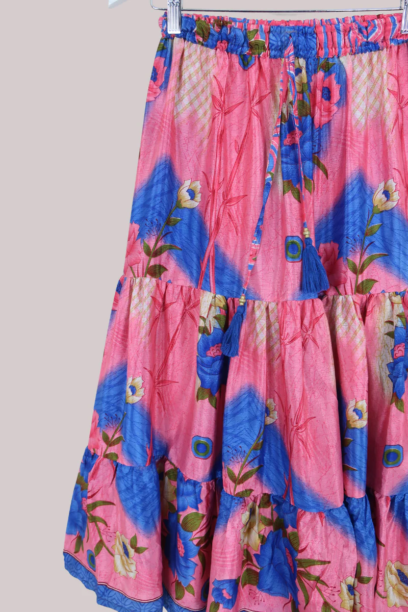 Rosie Midi Skirt in Cotton Candy Florals - Free Size - Image 2