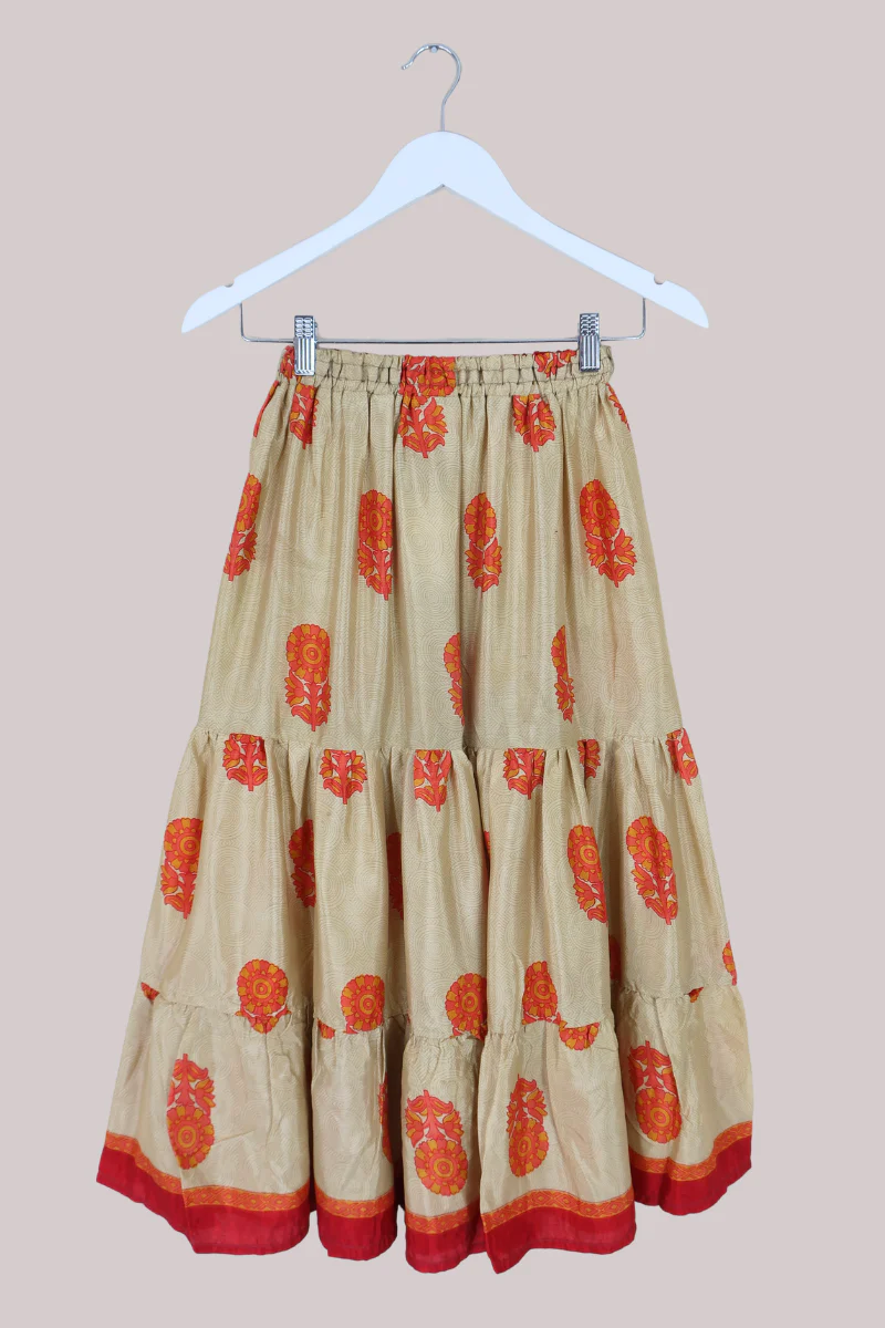 Rosie Midi Skirt in Golden Sunflower Field - Free Size - Image 3