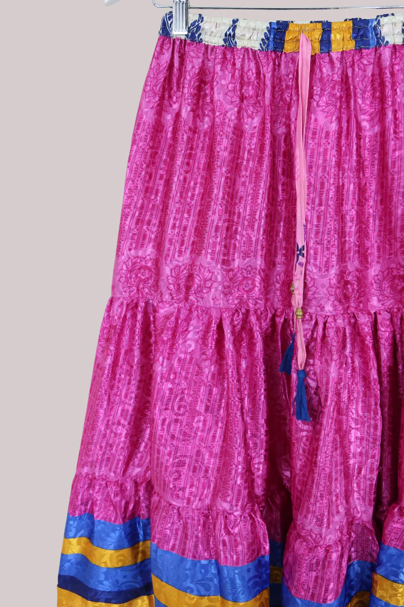 Rosie Midi Skirt in Shimmering Blossom Pink - Free Size - Image 2