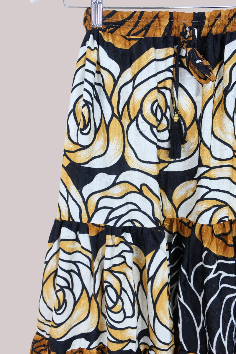 Rosie Midi Skirt in Stained Glass Bronze Roses - Free Size - Image 2