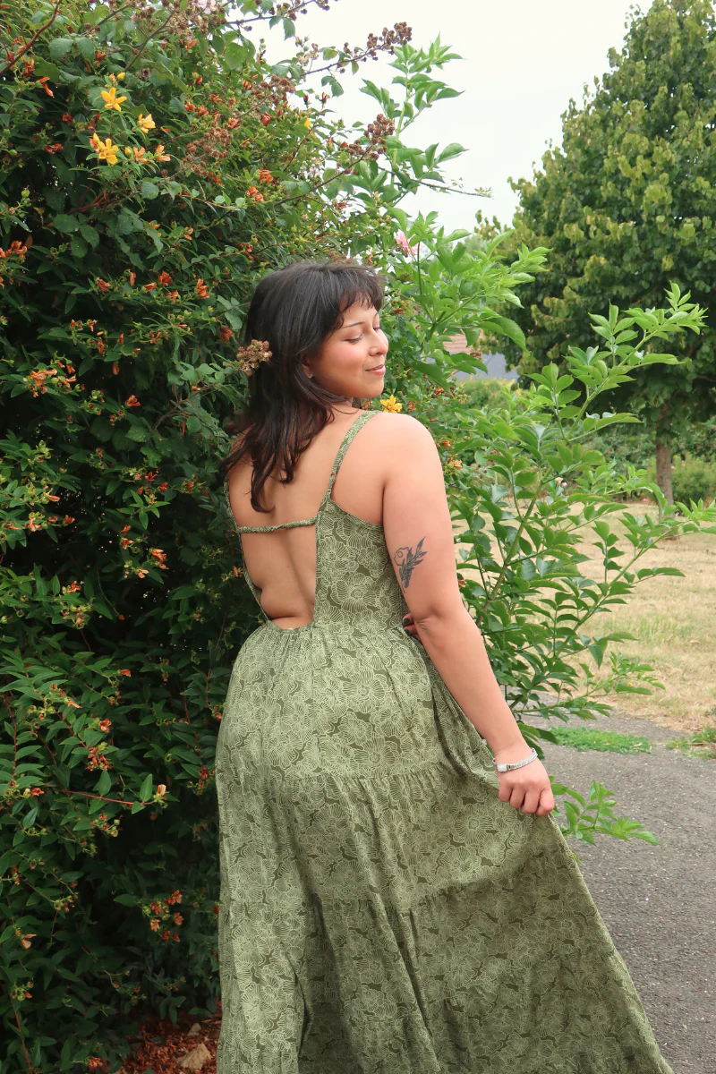 Samantha Maxi Dress in Matcha Green - Image 3