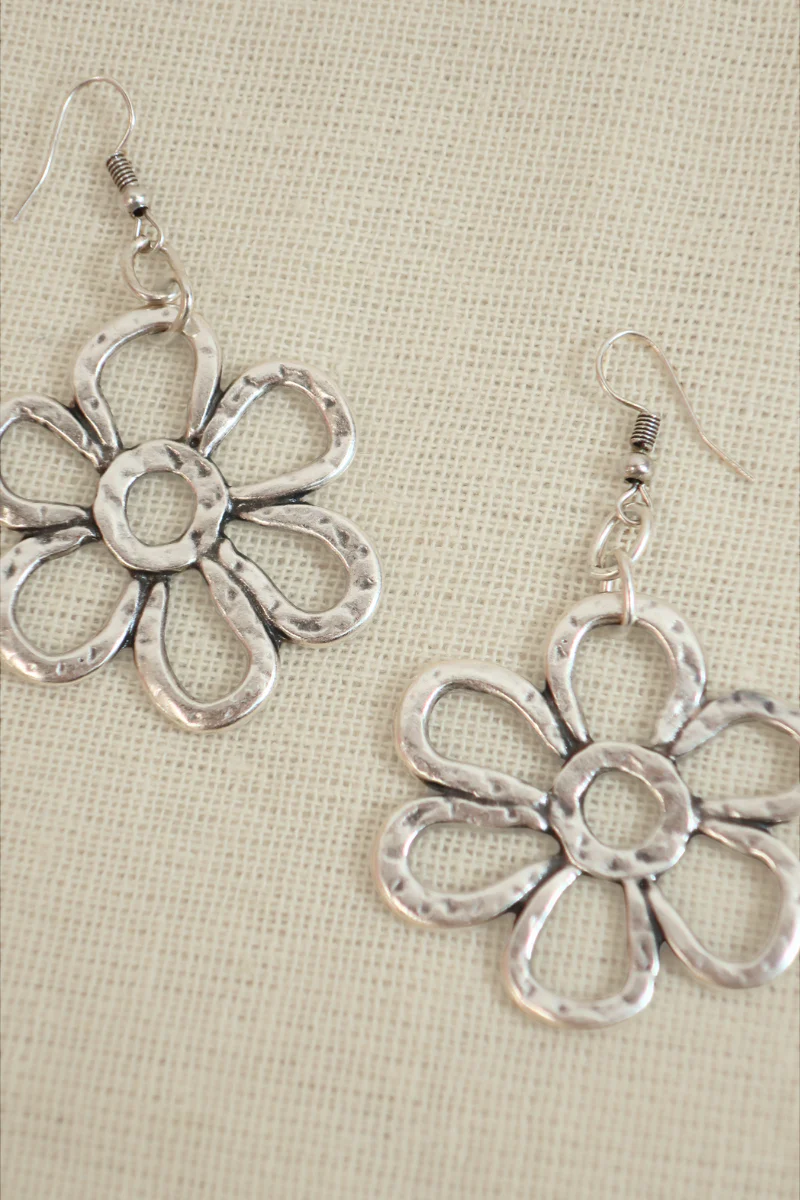 Flower Power Silver Plated Earrings - Image 2
