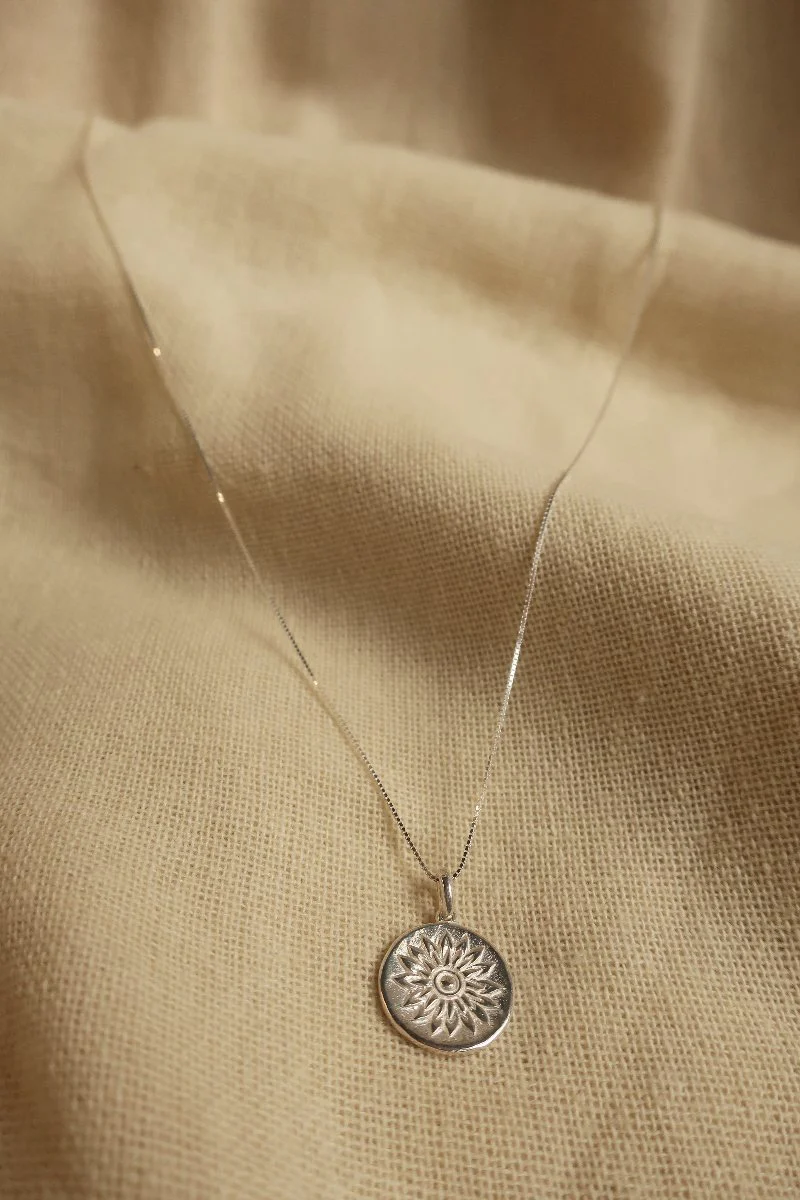 Silver Marigold Charm Necklace