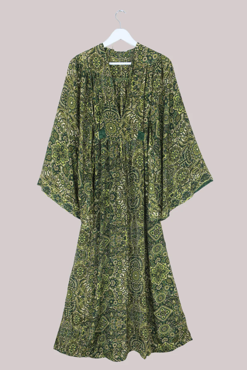 Stevie Maxi Dress in Coltrane Green Mandala - Image 2
