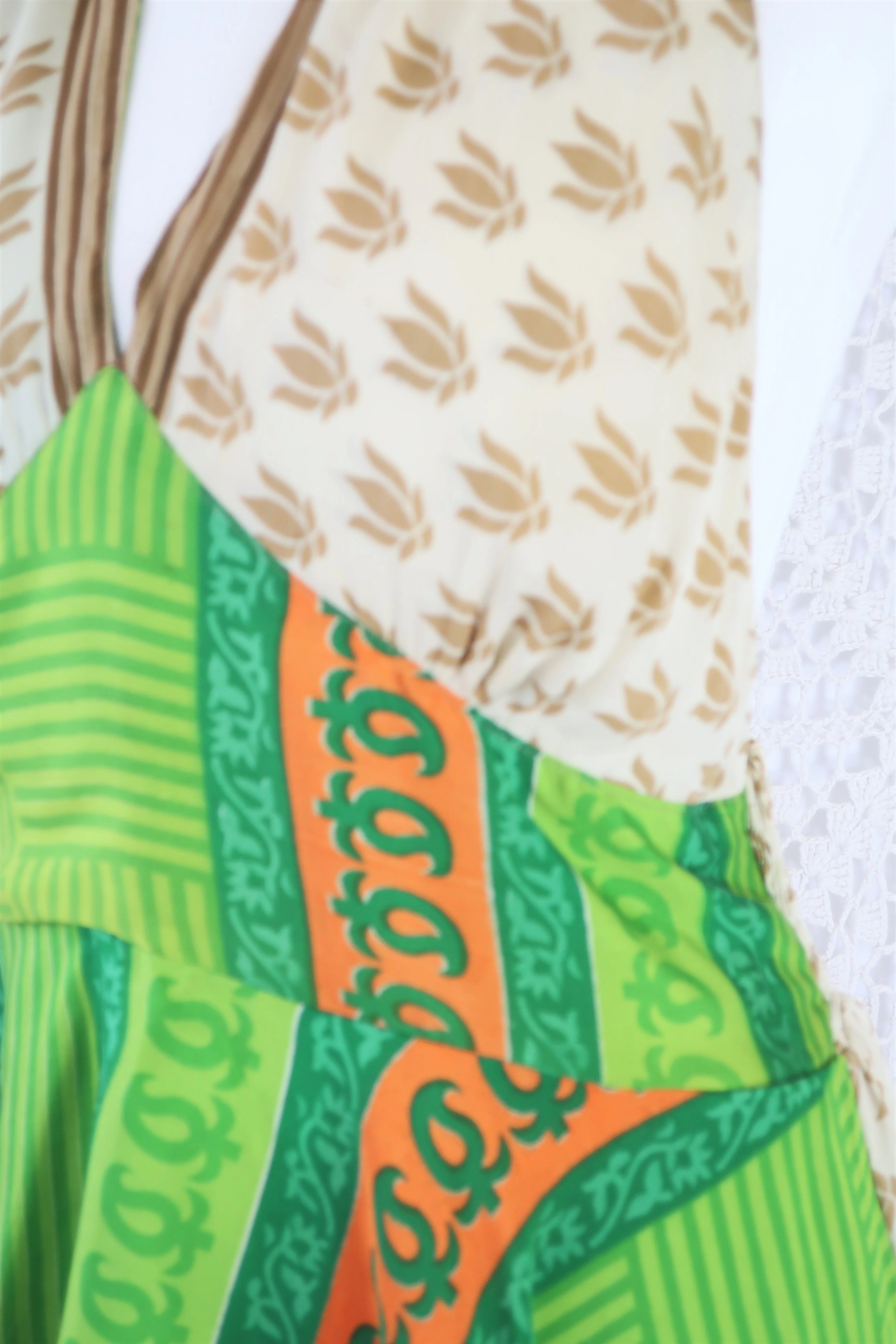 Sydney Halter Top - Tropical Vintage Indian Sari - XS - S/M - Image 3
