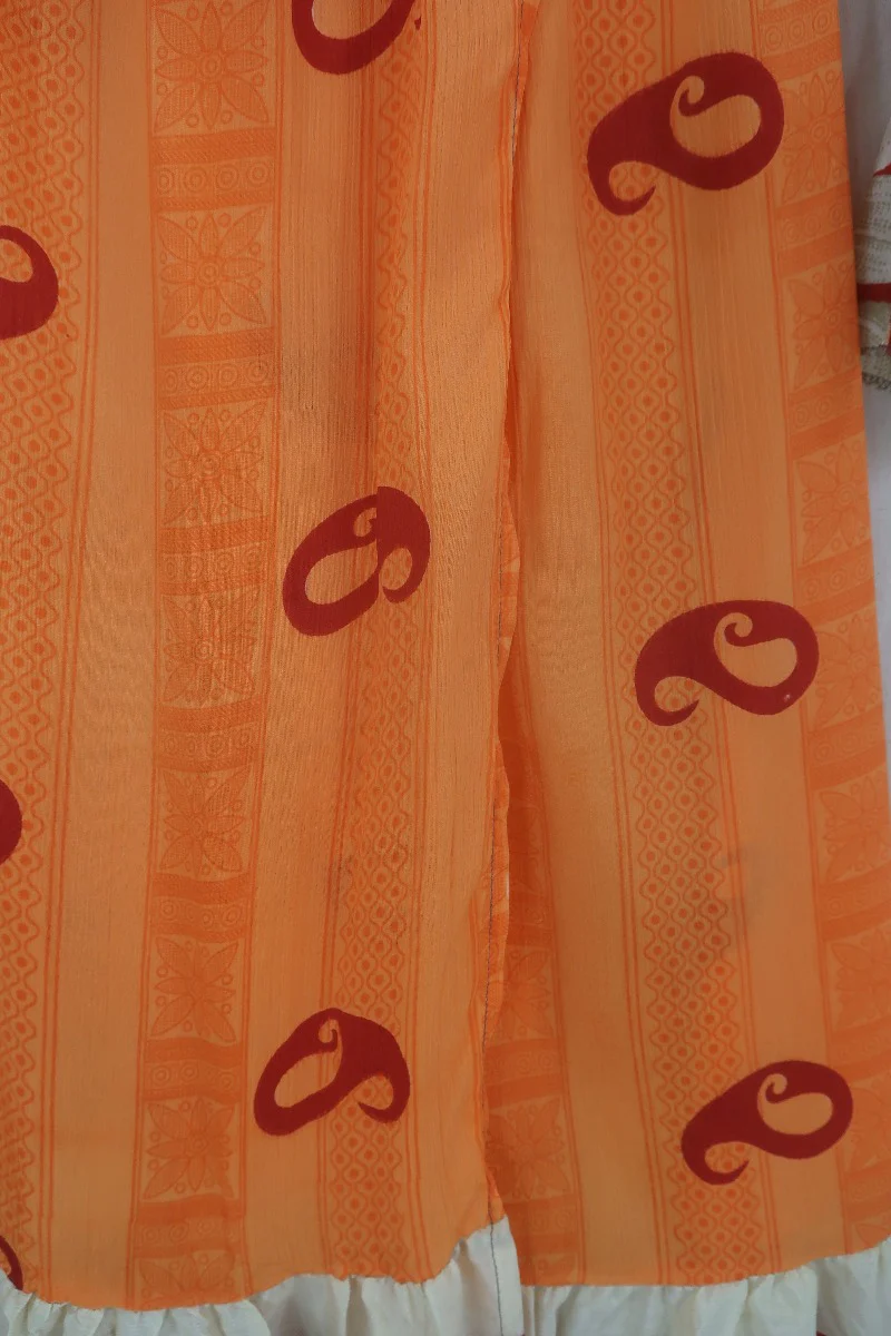 Sylvia Wrap Dress - Saffron & Marigold Paisley - Size S - Image 4