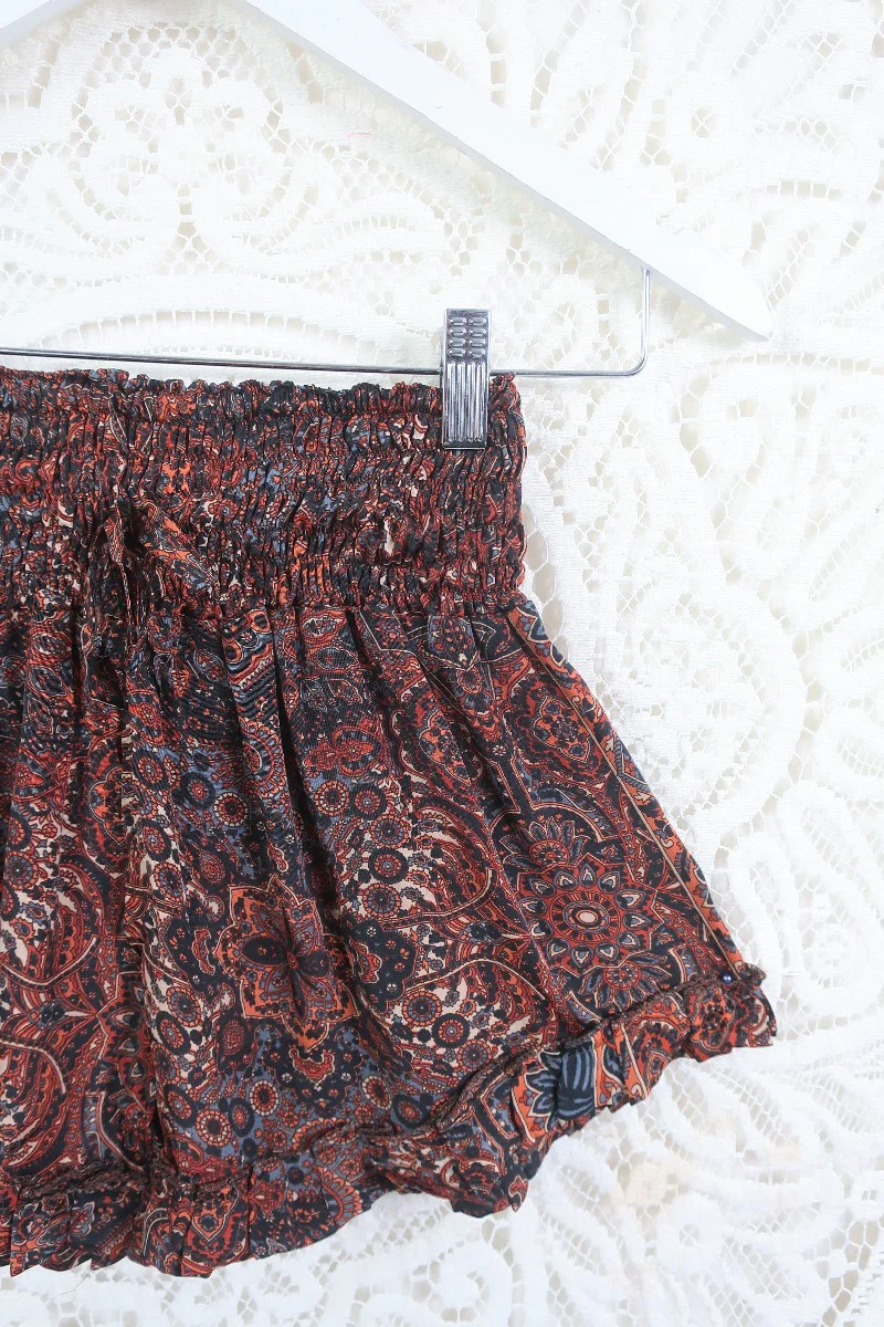 Venus Frilly Shorts in Cohen Black Mandala - One Size - Image 3